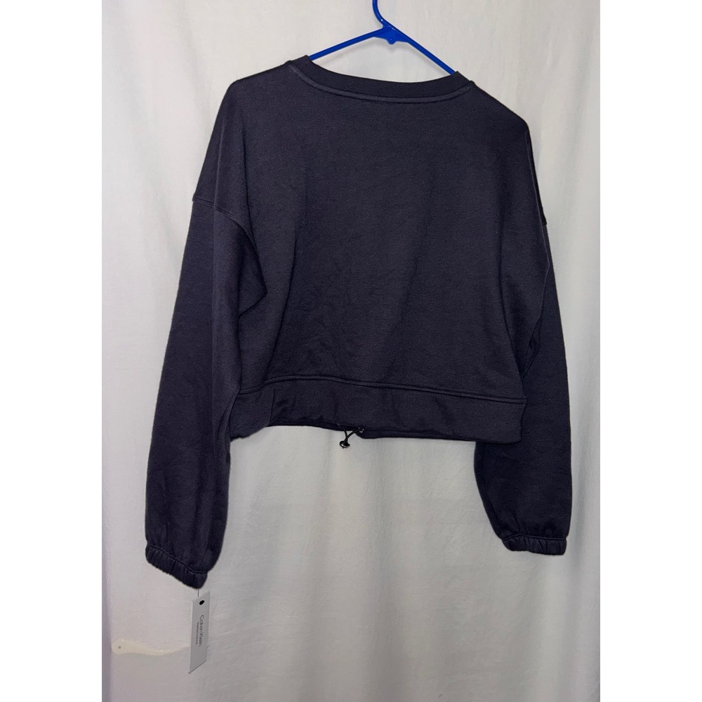 Calvin Klein Performance Women's Logo Tape‎ Cropped Sweatshirt Pullover Top - Picture 5 of 8